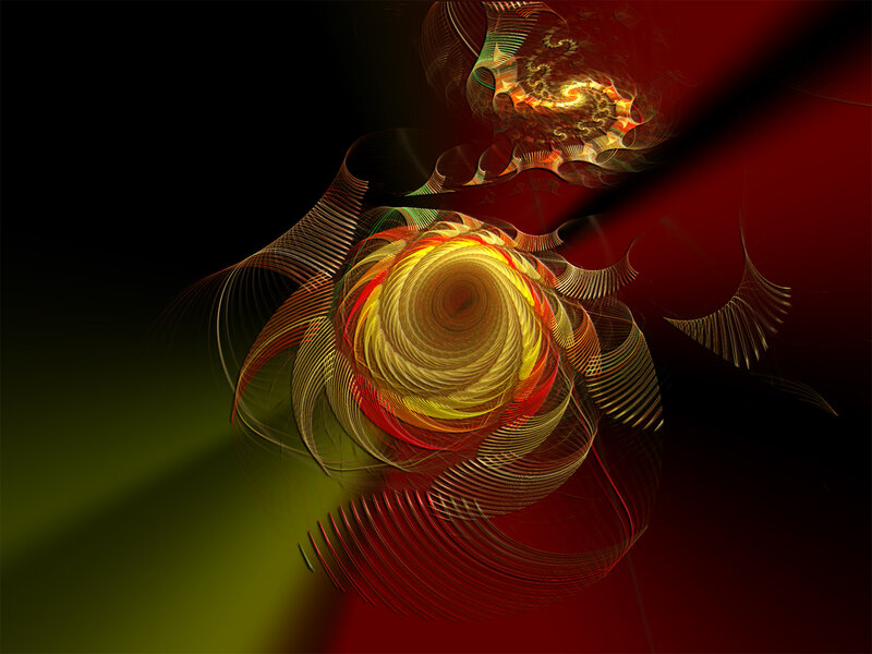 Abstract Spiral Fractal — Red