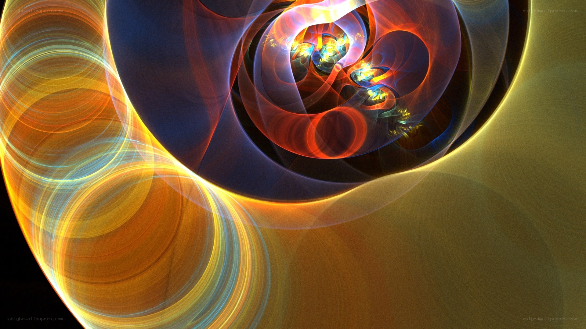 Abstract spiral light patterns