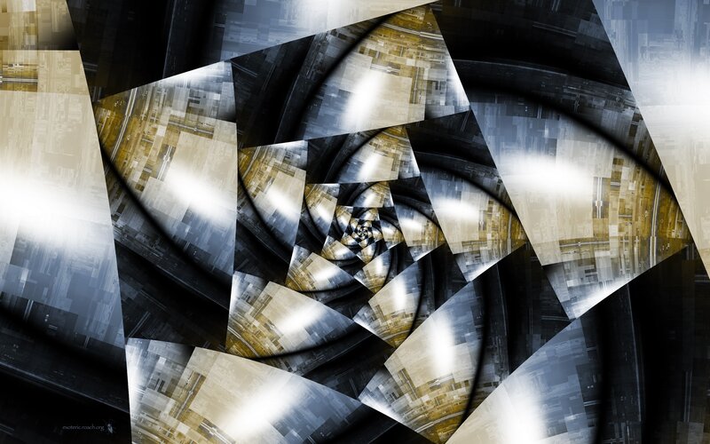 Abstract Spiral Pattern — Black, Dramatic, Digital Art