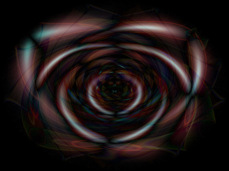 Abstract Spiral Pattern — Black, Hypnotic, Digital Art, Light Streaks