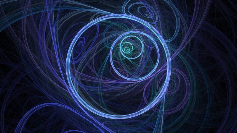 Abstract Spiral Pattern — Blue, Hypnotic, Digital Art, Light Trails