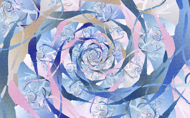 Abstract Spiral Pattern — Blue, Hypnotic, Digital Art, Spirals, Fractals