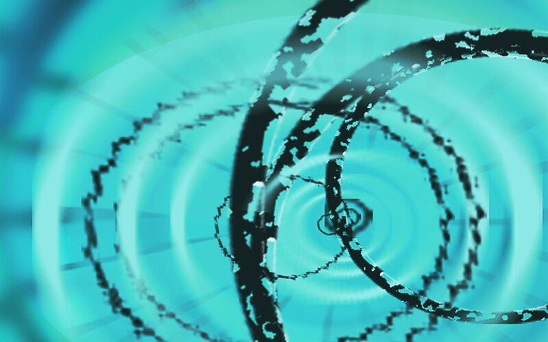 Abstract Spiral Pattern — Cyan