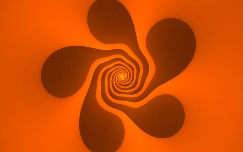 Abstract Spiral Pattern — Orange, Hypnotic
