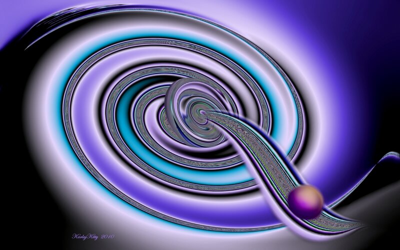 Abstract Spiral Pattern — Purple, Hypnotic, Digital Art, Sphere