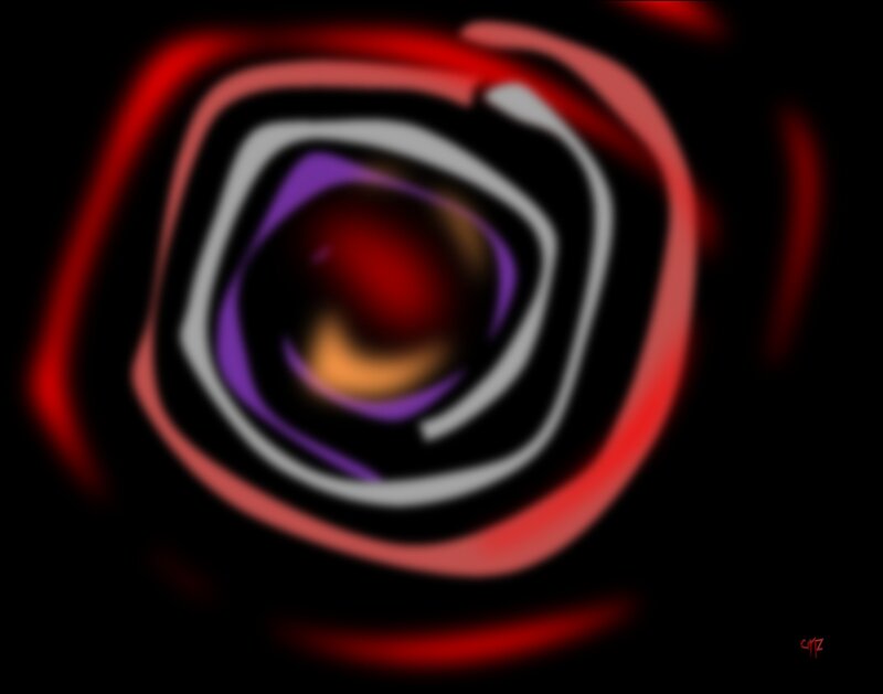 Abstract Spiral Pattern — Red, Dark