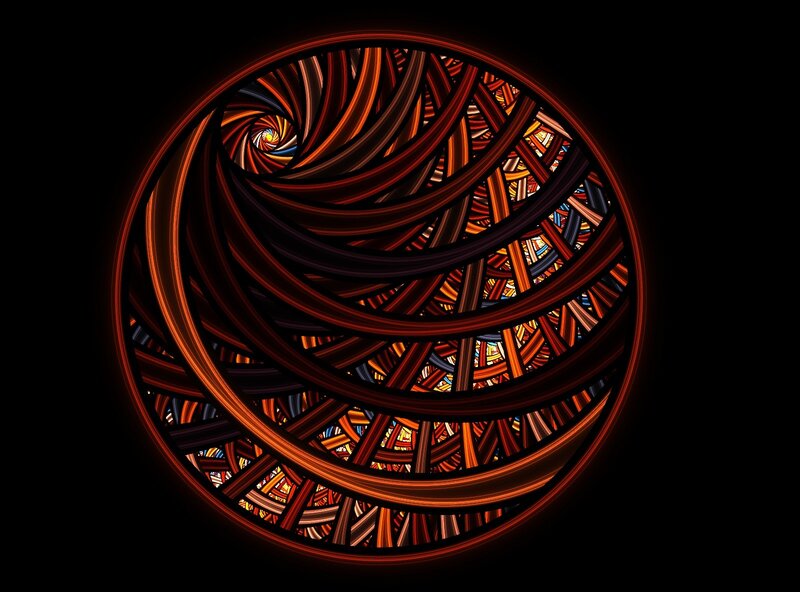 Abstract Spiral Pattern — Red, Dramatic, Digital Art, Circle