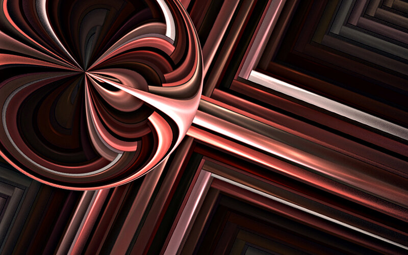 Abstract Spiral Pattern — Red, Dramatic, Digital Art, Lines
