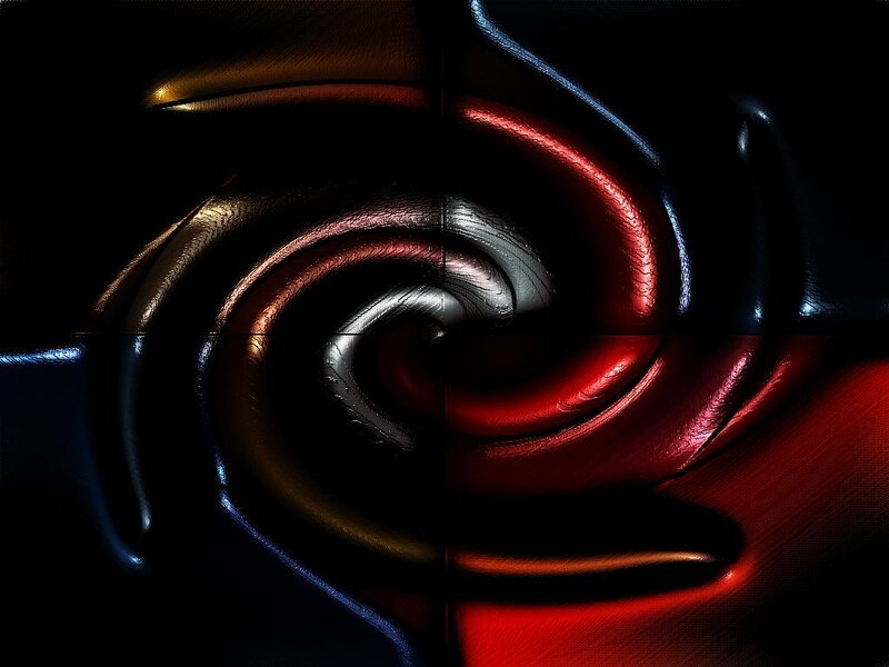 Abstract Spiral Pattern — Red, Dramatic, Digital Art