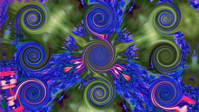 Abstract Spiral Patterns — Blue, Hypnotic