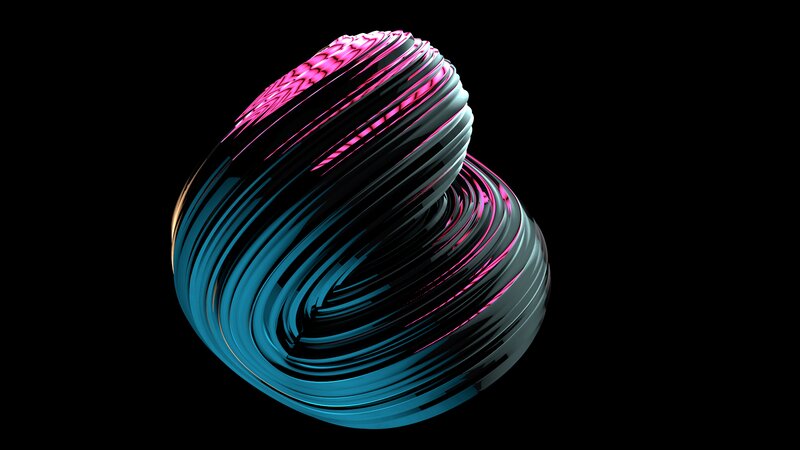 Abstract Spiral Sculpture — Blue