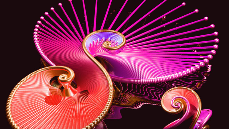 Abstract Spiral Sculpture — Pink