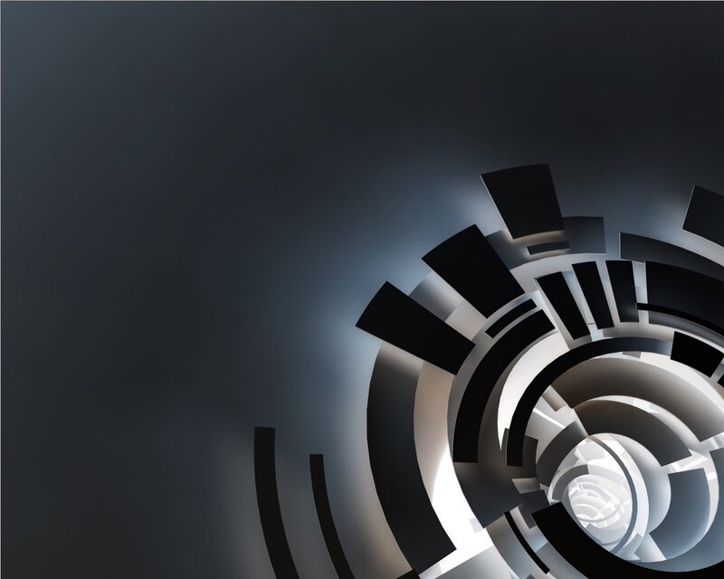 Abstract Spiral Structure — Black, Dramatic, 3d Render