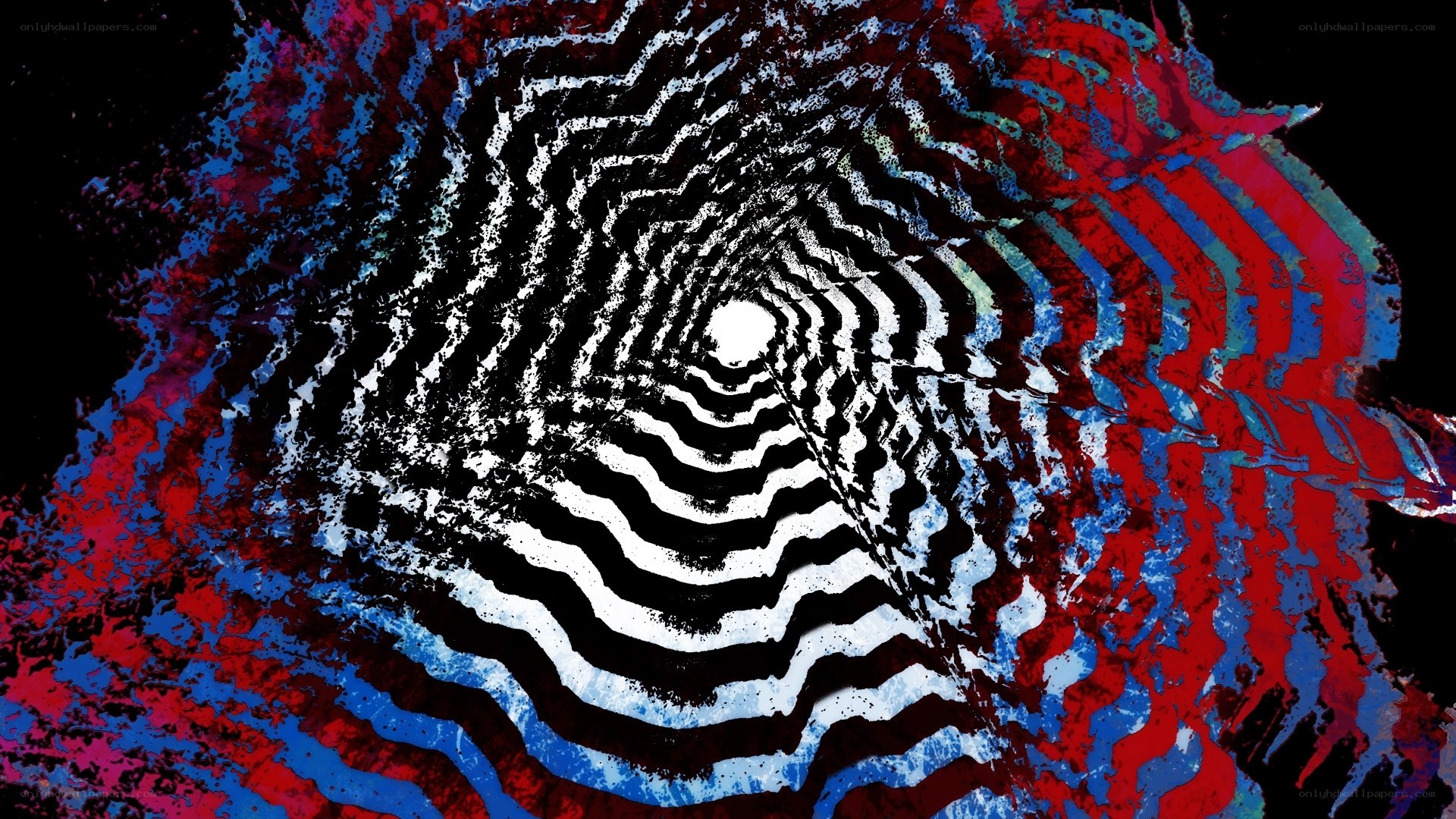 Abstract spiral tunnel art
