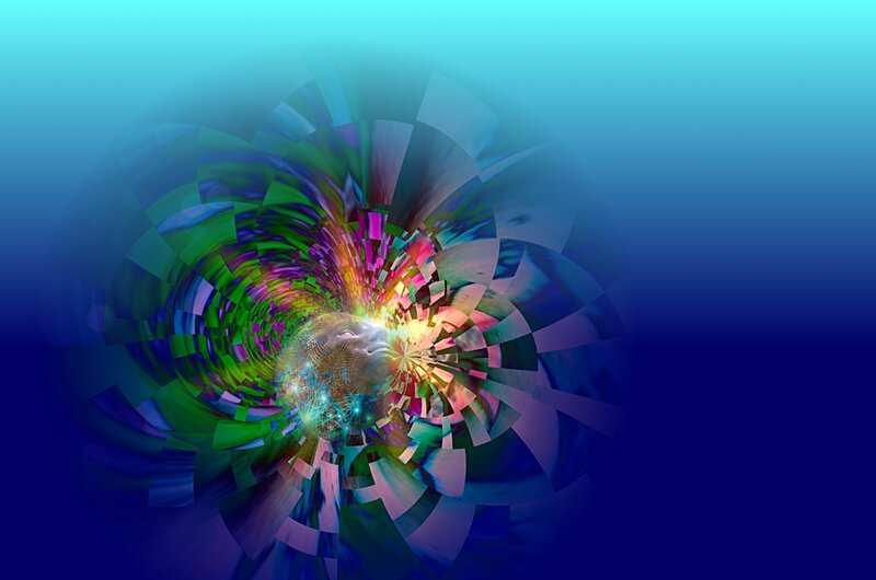 Abstract Spiral Tunnel — Blue, Hypnotic