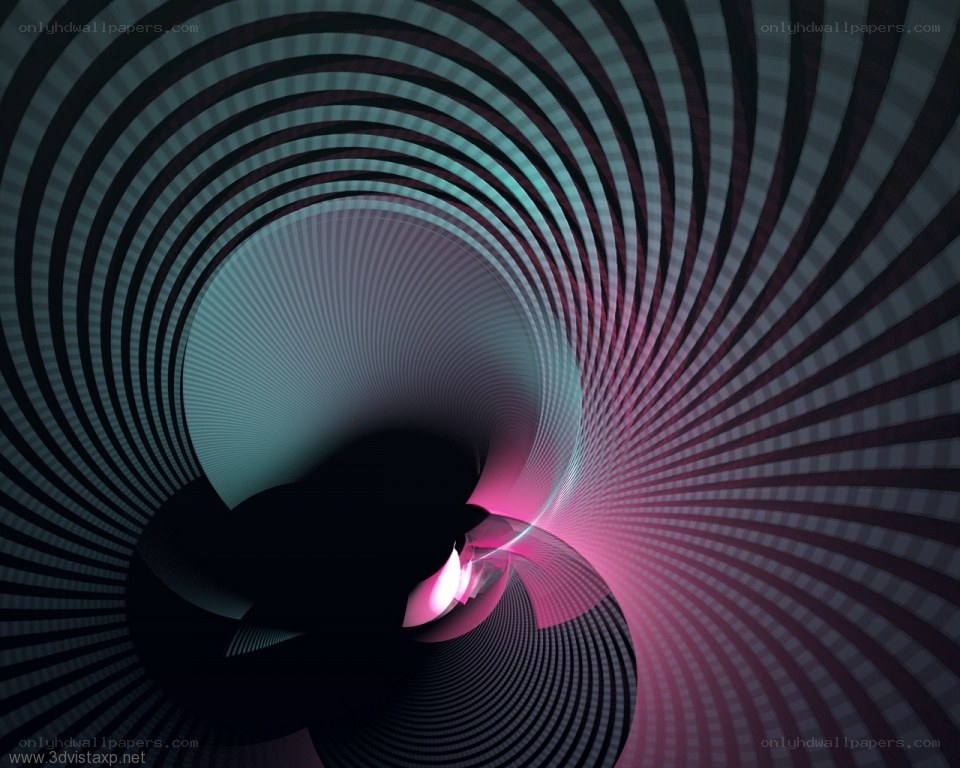 Abstract spiral tunnel with glowing core