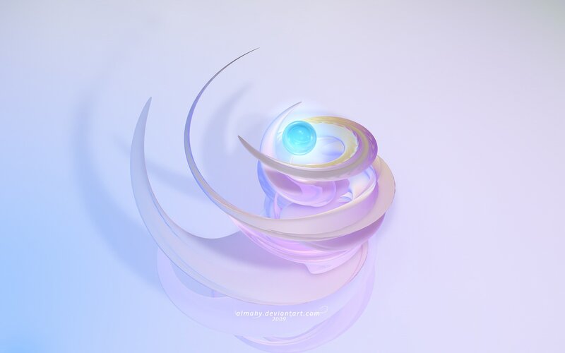 abstract spiral with glowing orb