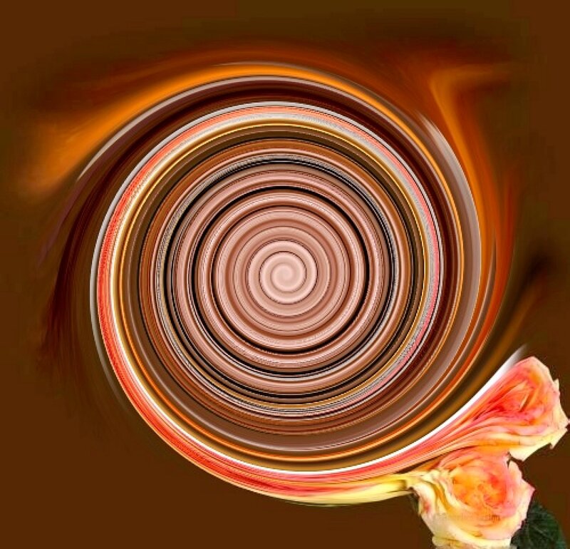 Abstract Spiral with Roses