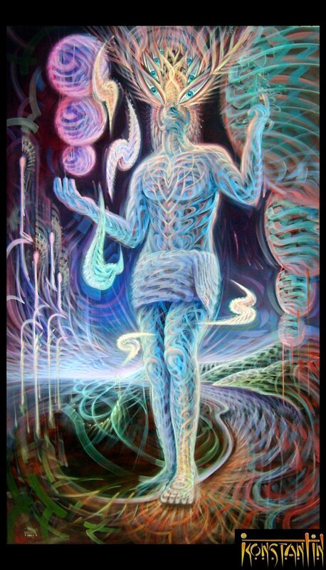Abstract spiritual figure art