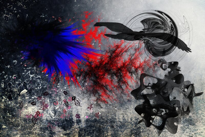 Abstract Splatter Art — Black, Chaotic