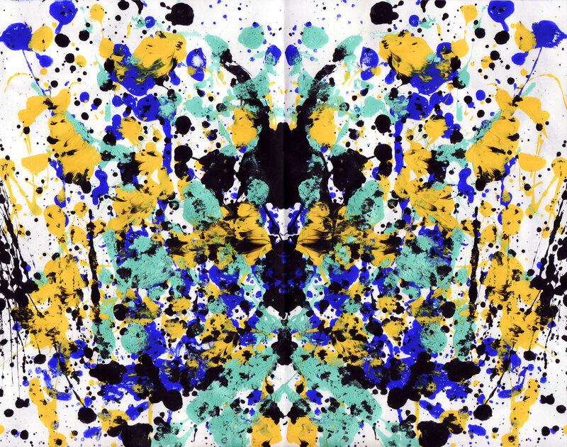 Abstract splatter art with vibrant colors