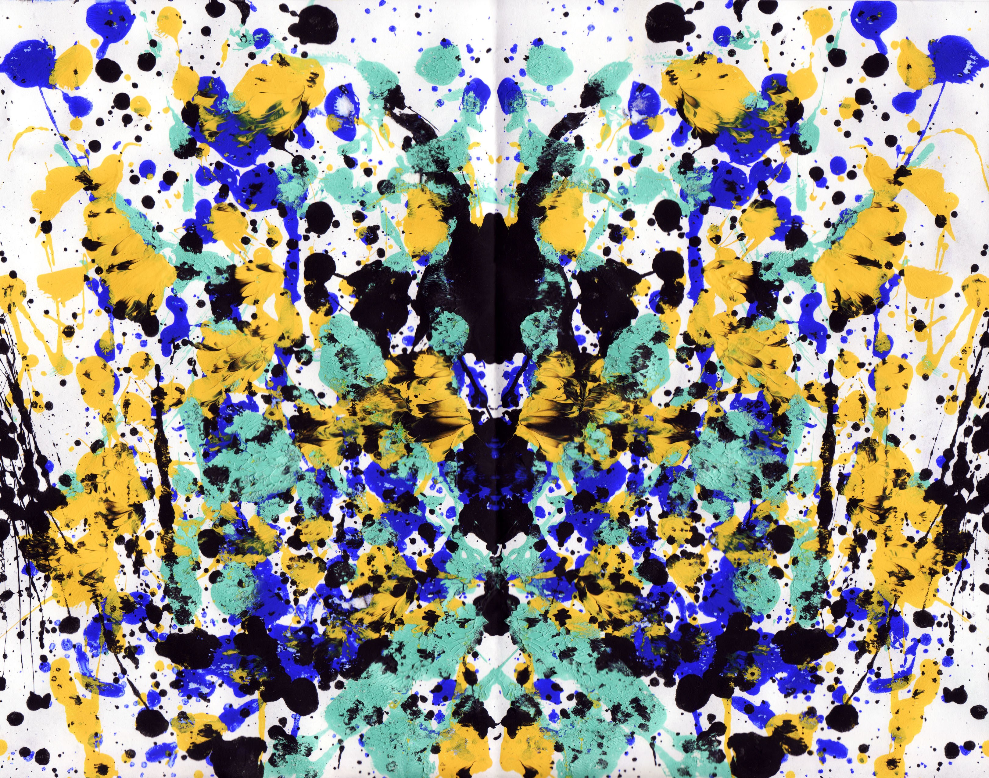 Abstract splatter art with vibrant colors