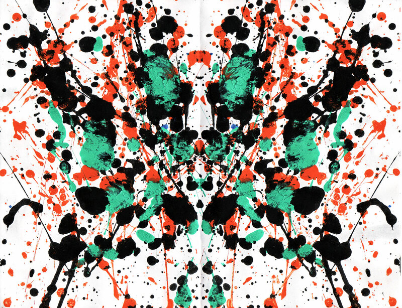 Abstract splatter art with vibrant colors