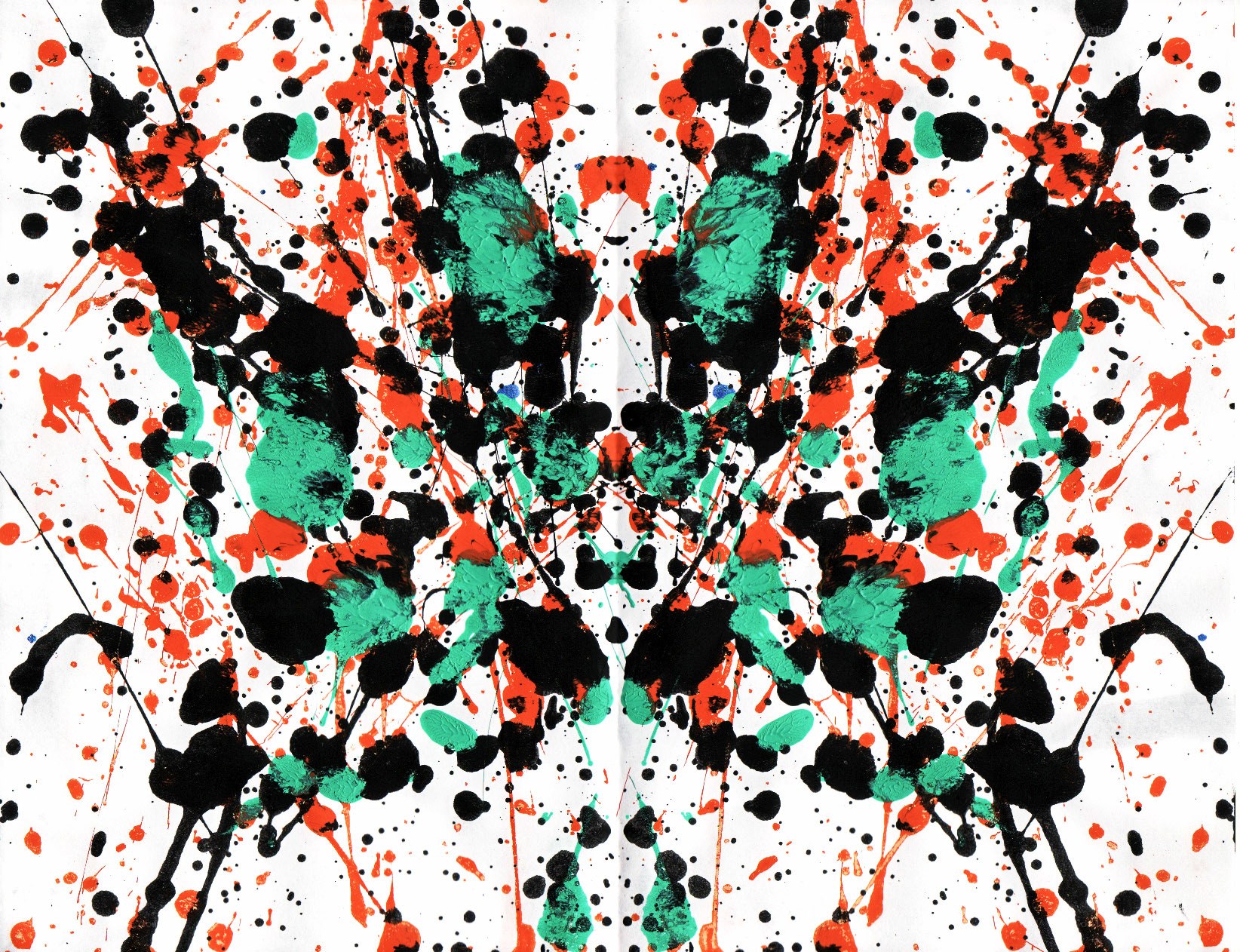Abstract splatter art with vibrant colors