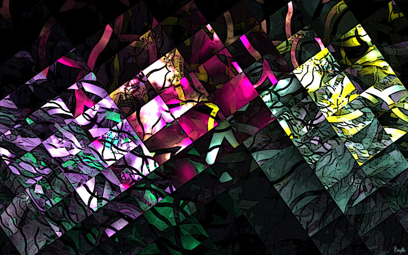 Abstract stained glass mosaic