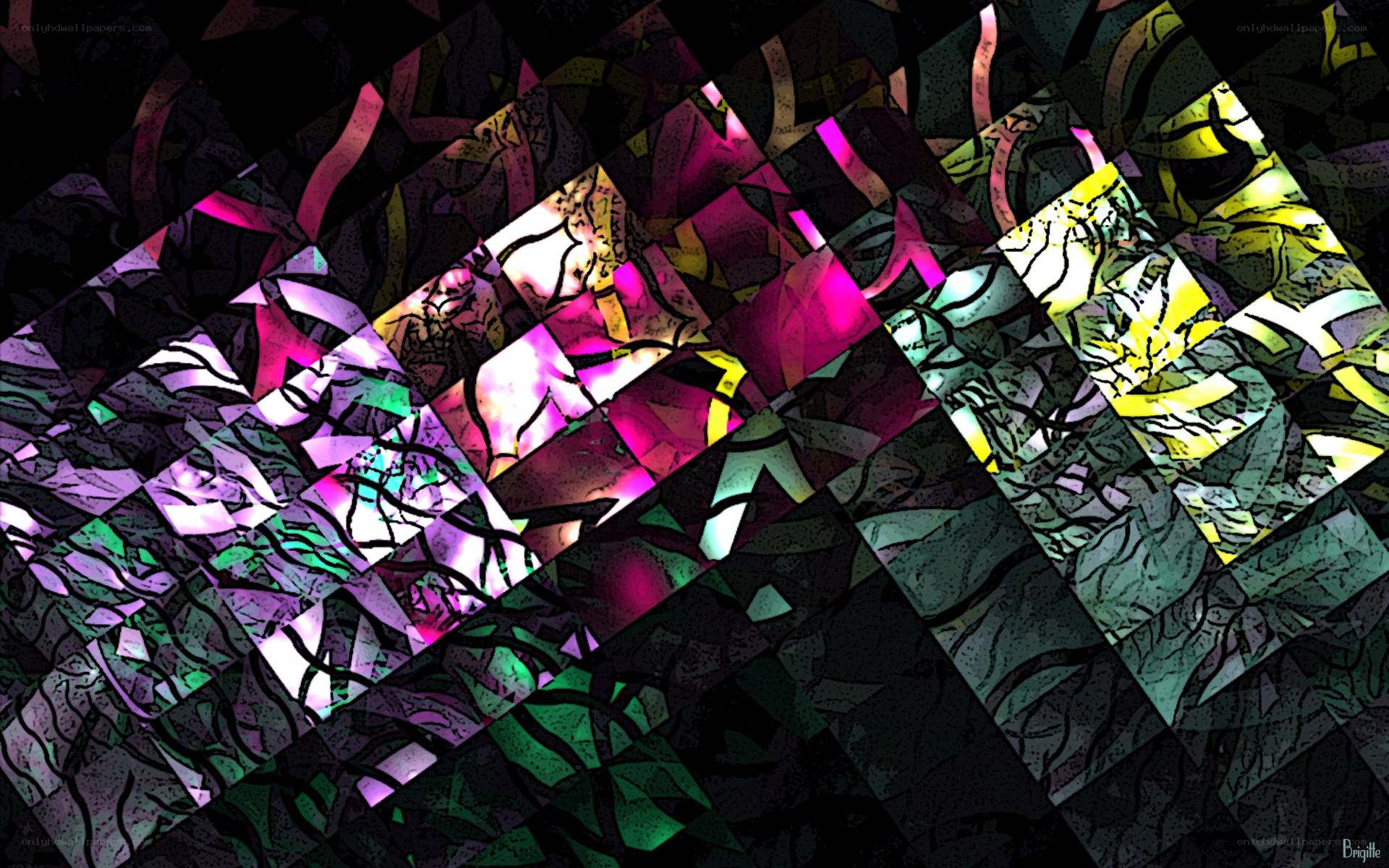 Abstract stained glass mosaic