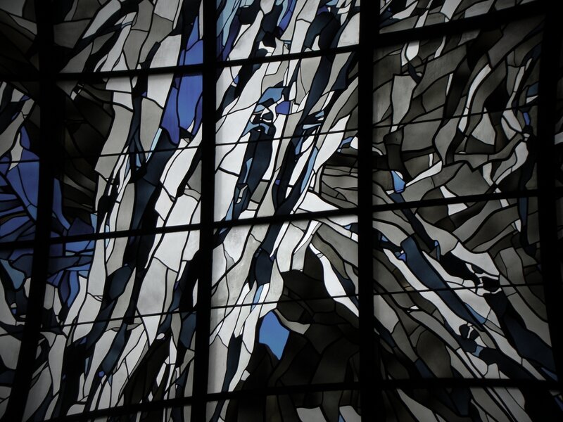 Abstract stained glass window