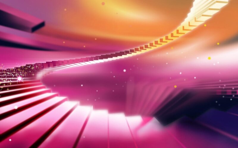 Abstract Staircase — Pink, Dreamy, Digital Art