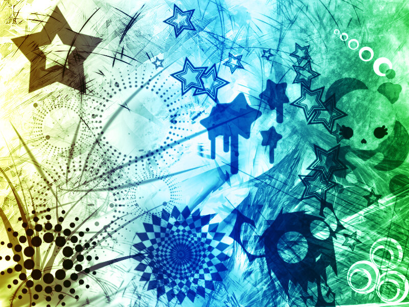 abstract star and circle pattern