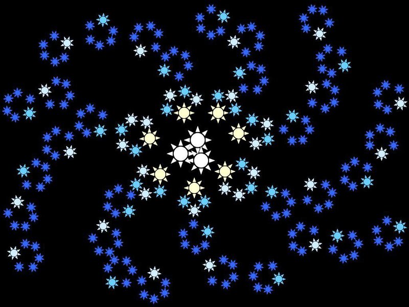 Abstract star pattern on black