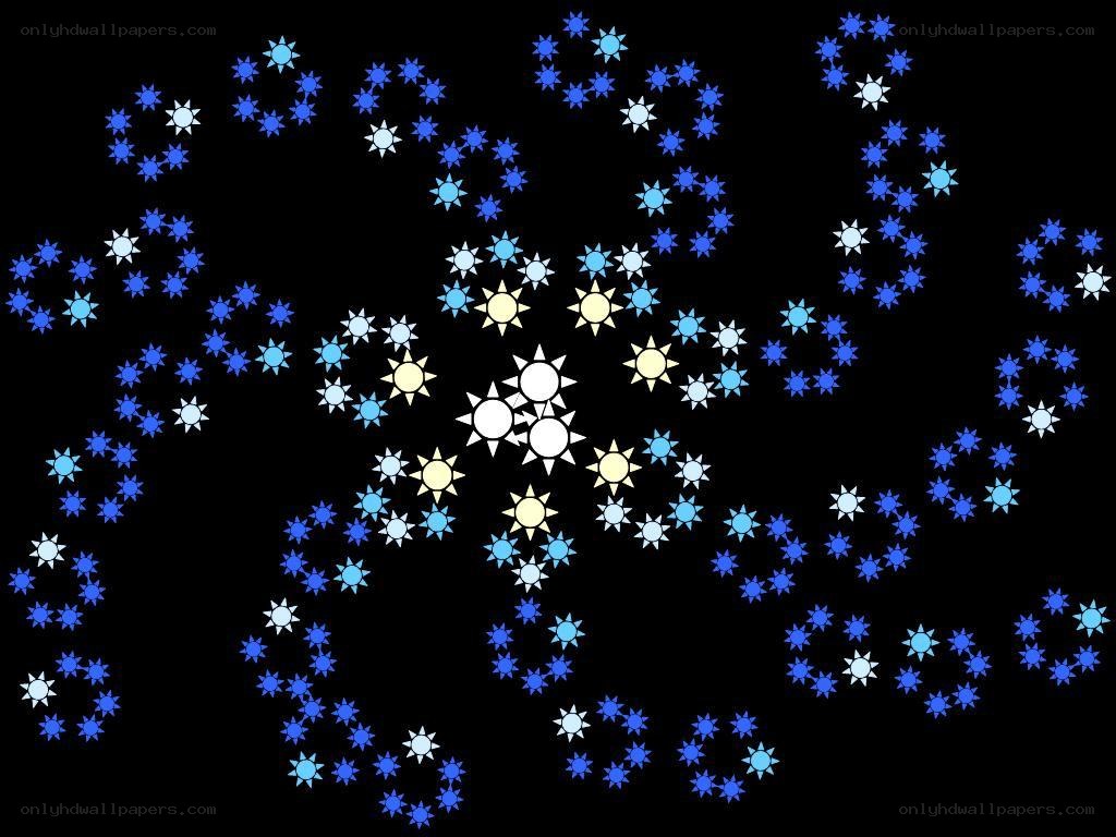 Abstract star pattern on black