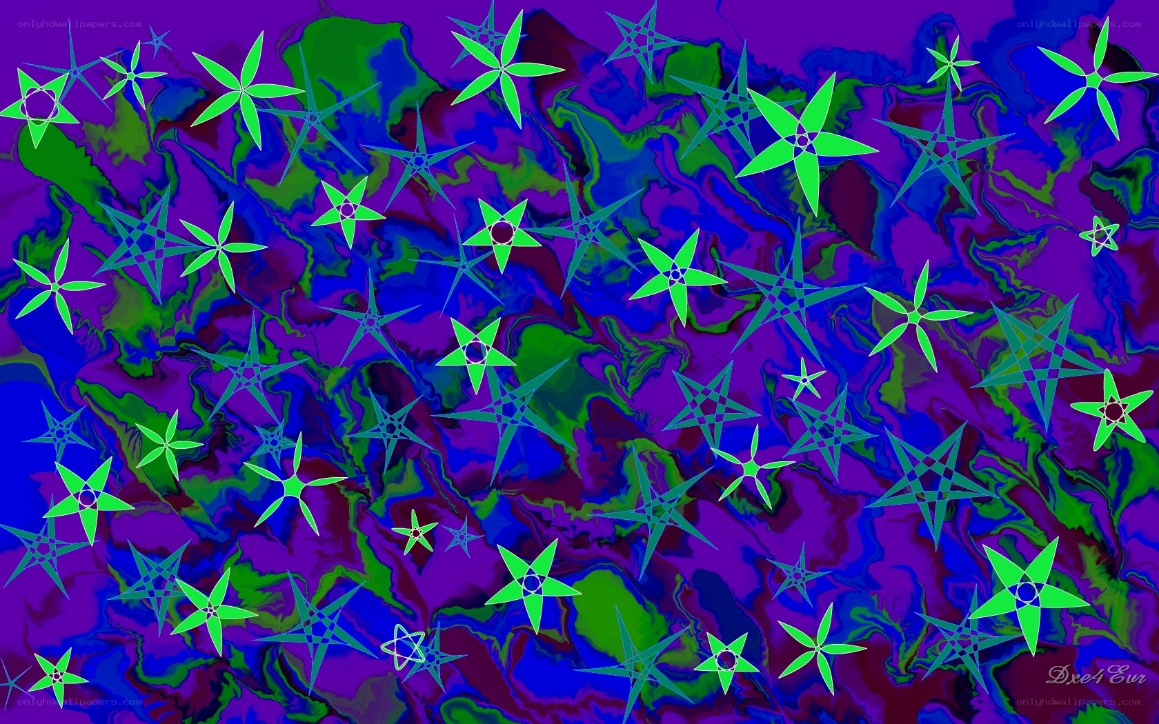 Abstract star pattern with vibrant colors