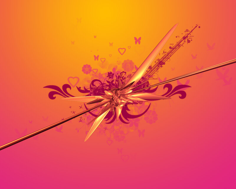 Abstract Starburst Design — Orange