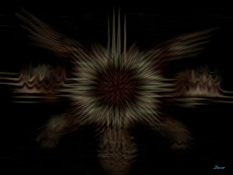 Abstract Starburst Pattern — Black, Chaotic