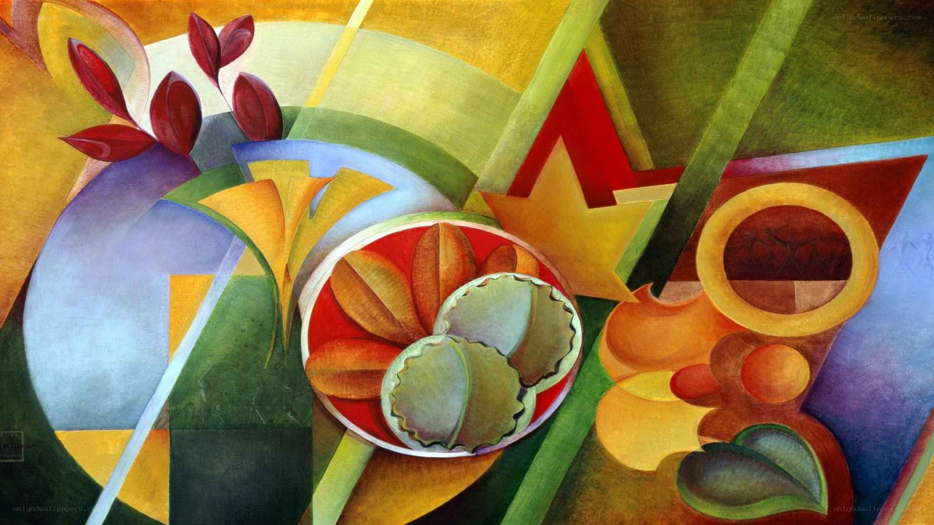 Abstract still life with fruit