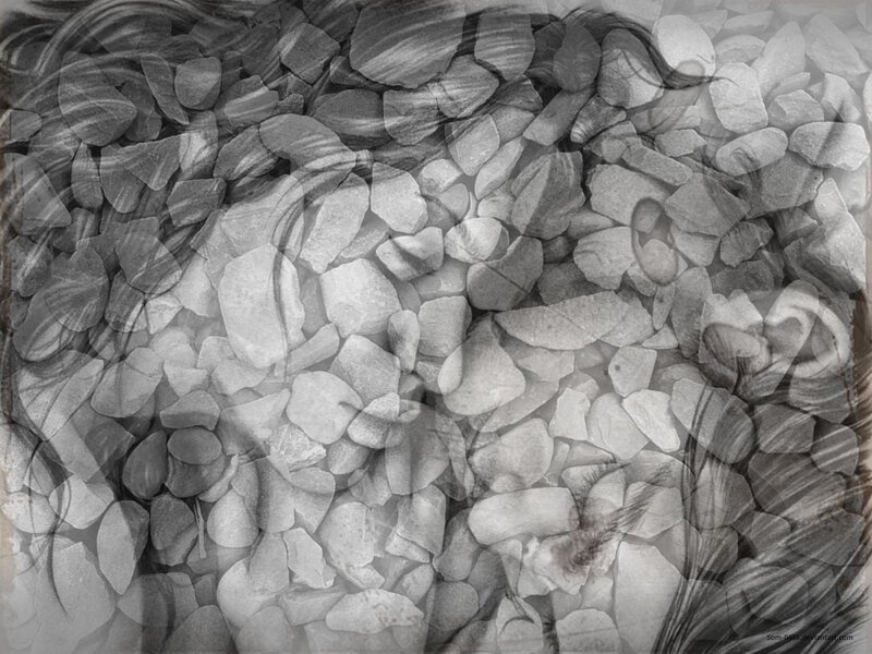 abstract stone and hair overlay