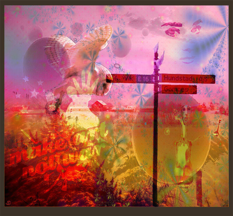 abstract street sign collage
