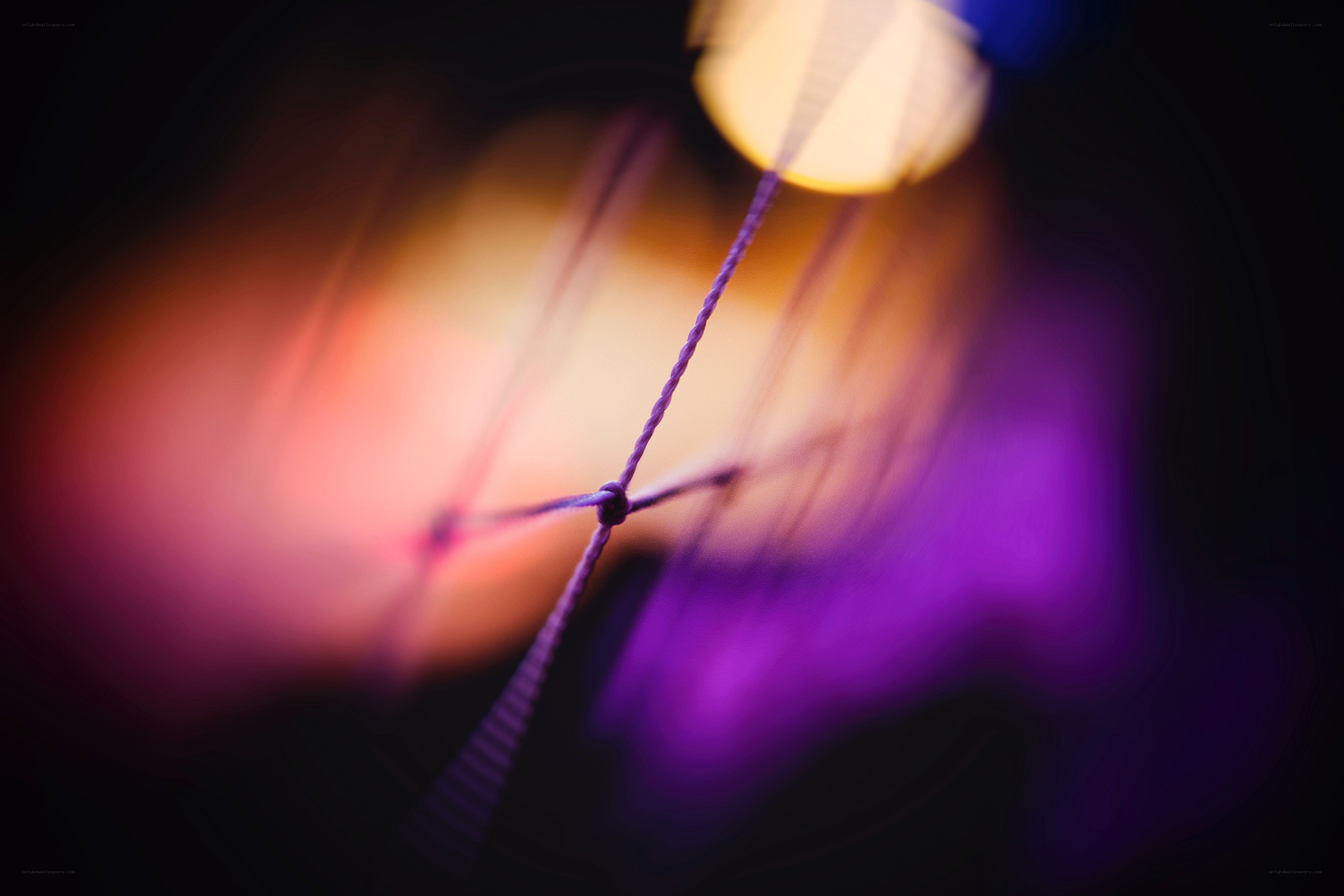 Abstract string art with colorful lights