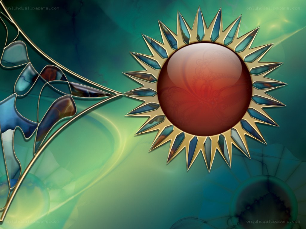 abstract sun and stained glass design