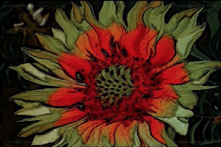 abstract sunflower painting