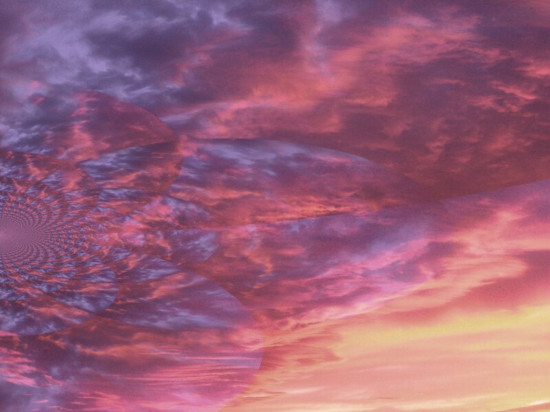 Abstract sunset fractal pattern