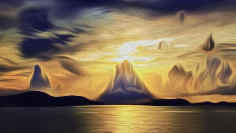 Abstract sunset over water