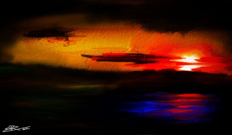 Abstract Sunset Scene