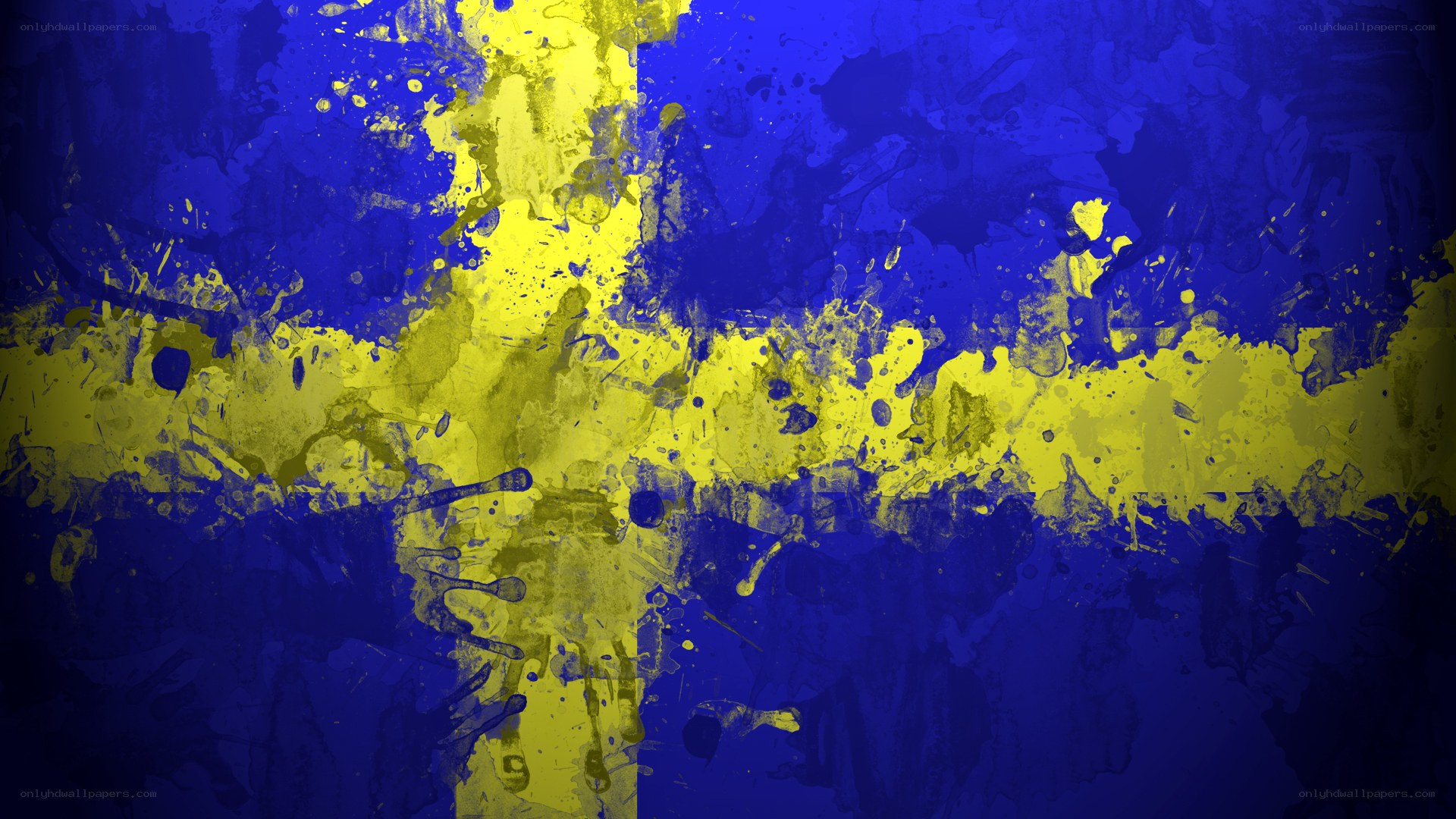 abstract swedish flag art
