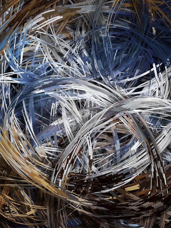 Abstract swirl of colored strips