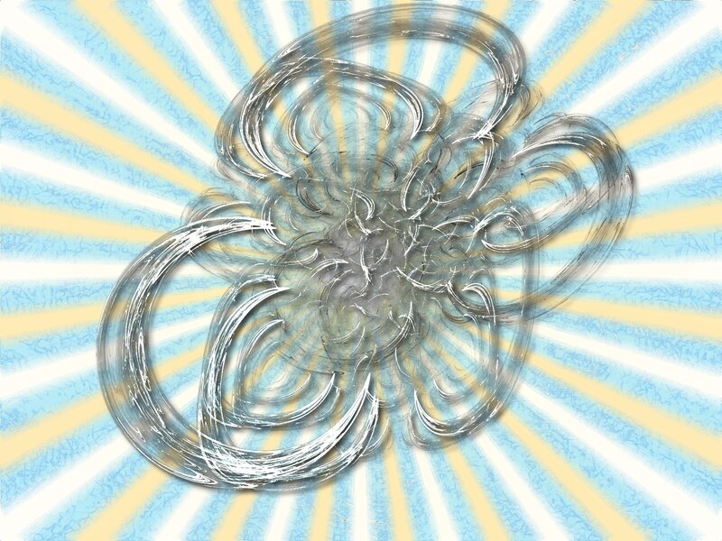 abstract swirl on sunburst background